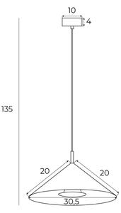 MAXLIGHT P0505 - Κρεμαστό φωτιστικό οροφής LED VULCANO LED/5W/230V διάμετρος 30,5 cm λευκό