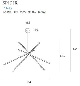 MAXLIGHT P0412 - Κρεμαστό φωτιστικό οροφής LED ΑΡΑΧΝΗ LED/33W/230V μαύρο