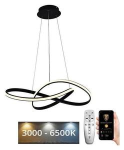 Brilagi - Led Dimmable κρεμαστό φωτιστικό οροφής COSMOWAVE LED/70W/230V μαύρο + RC