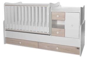 Πολυμορφικό βρεφικό κρεβάτι Mini Max White & Light Oak 10150500045A Lorelli