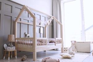 Κρεβάτι Παιδικό Montessori Piola Duo με κάγκελα 23cm σε Φυσικό Ξύλο 90×200cm Luletto (Δώρο 10%