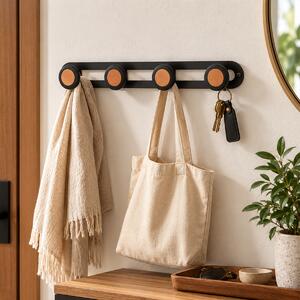 Κρεμάστρα Τοίχου 4 Θέσεων (40x5x3.5) T-D Hook Black 9037103
