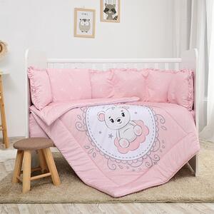 Σετ Προίκας Μωρού Για Κούνια 60x120cm 4τεμ. LILY Little Bear Pink 20800145902 Lorelli