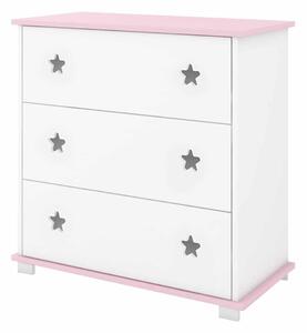 Συρταριέρα με Αλλαξιέρα Stars White & Pink 83x48x87cm BC20070P BabyCute