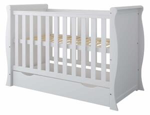 Βρεφικό προεφηβικό Κρεβάτι με Συρτάρι Mini Elegant Lux White 60x120cm BC10017A BabyCute