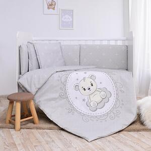 Σετ Προίκας Μωρού κούνιας Smile 6τεμ. 60x120cm Little Bear Grey 20801155903 Lorelli