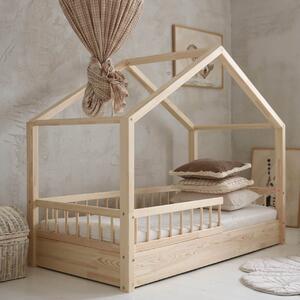 Κρεβάτι Παιδικό Montessori New HouseBed Bello με Αφαιρούμενα Κάγκελα Natural 100×200cm Luletto (Δώρο 10%