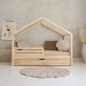 Κρεβάτι Παιδικό Montessori HouseBed Fello Plus με Αφαιρούμενα Κάγκελα 23cm & Συρτάρι σε Φυσικό