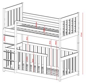 Κουκέτα Montessori Kris με Κάγκελα 54cm από μασίφ ξύλο White 90×200cm