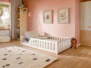 Kρεβάτι Montessori Bella με κάθετα Κάγκελα από μασίφ ξύλο White 120×200cm (Δώρο 10% έκπτωση στο