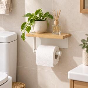 Χαρτοθήκη Με Ράφι (18x9.5x9.5) T-D White/Bamboo 67193213