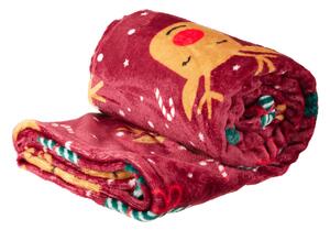 Χριστουγεννιάτικη Κουβέρτα Καναπέ Fleece (130x160) K-M Red AAE826400
