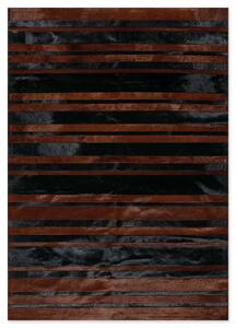 Δερμάτινο Χειροποίητο Χαλί Skin Stripes Black-Dark Brown - 200X300