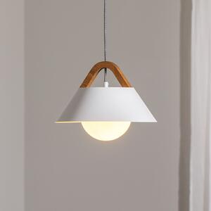 Luminex Κρεμαστό φωτιστικό Funda, λευκό, Ø 30 cm, 1 λάμπα, μέταλλο/γυαλί, ρυθμιζόμενος, Λευκό, Σαλόνι / τραπεζαρία, Μέταλλο, σύγχρονο