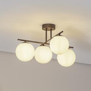 Domiluce Aurora φωτιστικό οροφής, καφέ, Ø 50 cm, 4-φωτο, γυαλί, E14, ρυθμιζόμενος, Καφέ / Σκουριάς, Σαλόνι / τραπεζαρία, Γυαλί