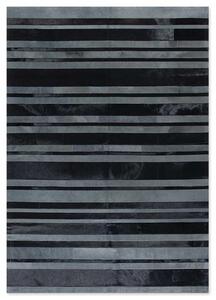 Δερμάτινο Χειροποίητο Χαλί Skin Stripes Black-Grey - 200X300