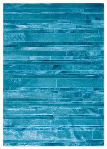 Δερμάτινο Χειροποίητο Χαλί Skin Stripes Turquoise - 200X300