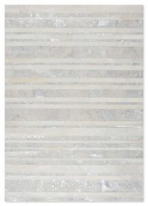 Δερμάτινο Χειροποίητο Χαλί Skin Stripes Acid White-Silver - 200X300