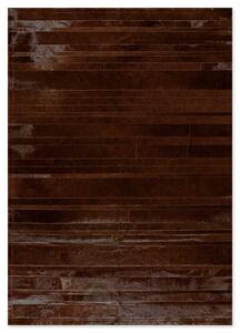 Δερμάτινο Χειροποίητο Χαλί Skin Stripes Dark Brown - 200X300