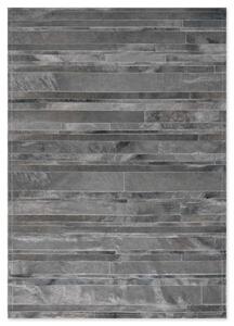 Δερμάτινο Χειροποίητο Χαλί Skin Stripes Light Grey - 200X300