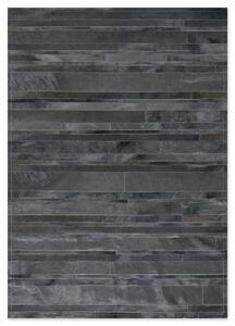 Δερμάτινο Χειροποίητο Χαλί Skin Stripes Dark Grey - 140X200