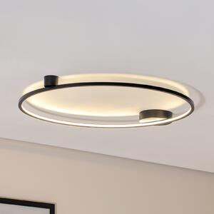 Milagro Lighting Φωτιστικό οροφής LED Saturno, μαύρο, Ø 80 cm, μέταλλο, 4.000 K, Μαύρο, Σαλόνι / τραπεζαρία, Αλουμίνιο, σύγχρονο