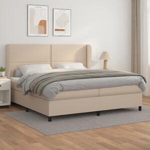 VidaXL Κρεβάτι Boxspring με Στρώμα Καπουτσίνο 200x200εκ.από Συνθ.Δέρμα