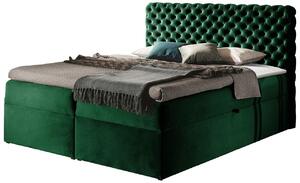 Επενδυμένο κρεβάτι Chesterfield-Prasino-200 x 200 εκ. - 210.00Χ206.00Χ122.00cm