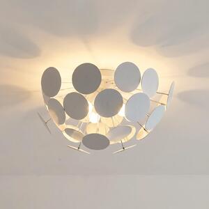 Lindby Kinan φωτιστικό οροφής, Ø 54 cm, λευκό, μέταλλο, E14, ρυθμιζόμενος, Λευκό, Σαλόνι / τραπεζαρία, Πλαστικό, σύγχρονο
