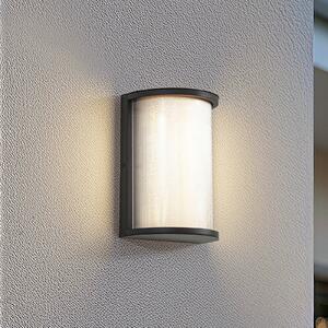 Lindby LED εξωτερικός φωτισμός τοίχου Calvik, μαύρος, ραβδωτός, IP44, Μαύρο, Μέταλλο, σύγχρονο
