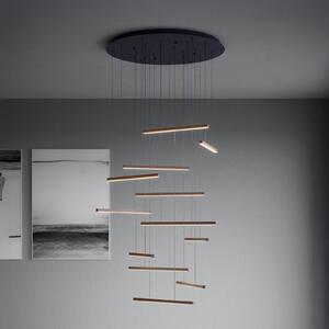 Stars of Light Φωτιστικό LED Lindoza, μαύρο, 44 cm, 12 λαμπτήρες, ρυθμιζόμενος, Μαύρο, Σαλόνι / τραπεζαρία, Μέταλλο, σύγχρονο