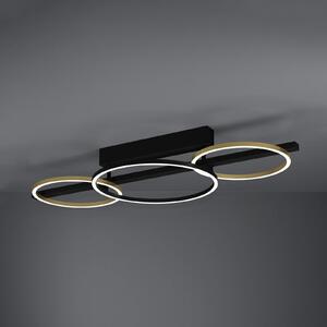 Stars of Light Φωτιστικό οροφής LED Lanacera μαύρο/χρυσό 96 cm, ρυθμιζόμενος, Μαύρο, Σαλόνι / τραπεζαρία, Μέταλλο, σύγχρονο