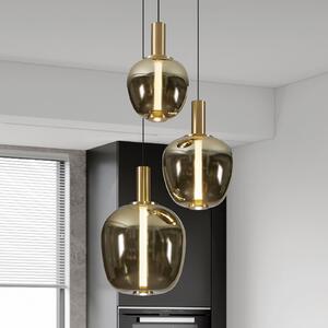 Stars of Light Φωτιστικό LED Fruitera χρυσό Ø45cm 3 λάμπες CCT, ρυθμιζόμενος, Χρυσό / Ορείχαλκου, Σαλόνι / τραπεζαρία, Γυαλί, σύγχρονο