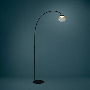 Stars of Light Λάμπα δαπέδου LED Pantoja μαύρο/κεχριμπάρι 160 εκ. CCT, ρυθμιζόμενος, Μπεζ, Σαλόνι / τραπεζαρία, Γυαλί, σύγχρονο, Μόνιμη σκιά