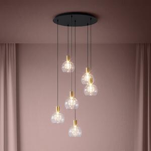 Stars of Light Φωτιστικό οροφής LED Terque, ορείχαλκος, διάμετρος 54 εκ., 6, ρυθμιζόμενος, Χρυσό / Ορείχαλκου, Σαλόνι / τραπεζαρία, Γυαλί, σύγχρονο