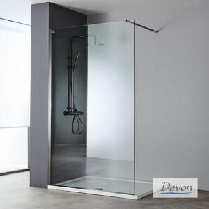 Devon IWIS Walk-in Black Brushed PVD Clean Glass 120x220 - Διαχωριστικό Ντουζιέρας