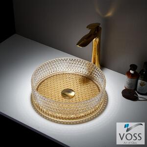 Voss Ring-D VB1040 Ø40 Glass Gold - Επιτραπεζιος Γυάλινος Νιπτηρας