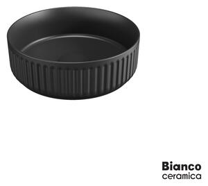 Bianco Ceramica Etna-S 33136 Black Matt Ø36 - Επιτραπέζιος νιπτήρας μπάνιου