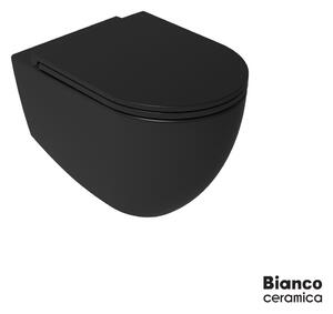 Bianco Ceramica Lenta Rimless 381600C Black Matt - Κρεμαστή λεκάνη