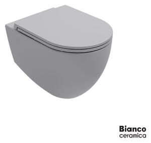 Bianco Ceramica Lenta Rimless 381600C Stone Grey Matt - Κρεμαστή λεκάνη