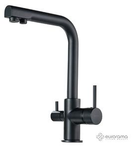 Eurorama Filter Tap 13534 Black Matt - Μπαταρία κουζίνας 3 οδών