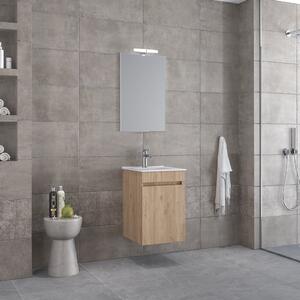 Furnibath Valencia 41 Walnut - Έπιπλο Μπάνιου Με Νιπτήρα & Καθρέπτη