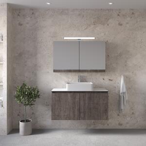 Furnibath Madrid 100 Grey Top - Έπιπλο Μπάνιου Με Κρυφοντούλαπο