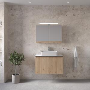 Furnibath Madrid 80 Walnut Top - Έπιπλο Μπάνιου Με Κρυφοντούλαπο