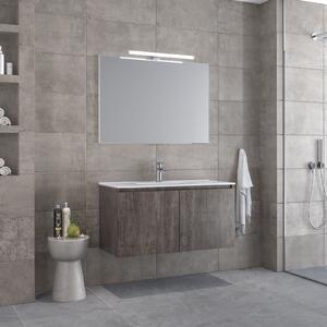 Furnibath Madrid 100 Grey-2 - Έπιπλο Μπάνιου Με Νιπτήρα & Καθρέπτη