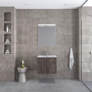 Furnibath Madrid 60 Grey-2 - Έπιπλο Μπάνιου Με Νιπτήρα & Καθρέπτη