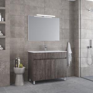 Furnibath Toledo 100 Grey-2 - Έπιπλο Μπάνιου Με Νιπτήρα & Καθρέπτη