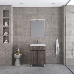 Furnibath Toledo 60 Grey-2 - Έπιπλο Μπάνιου Με Νιπτήρα & Καθρέπτη