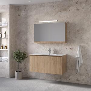 Furnibath Madrid 100 Walnut - Έπιπλο Μπάνιου Με Νιπτήρα & Κρυφοντούλαπο