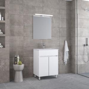 Furnibath Toledo 60 White-2 - Έπιπλο Μπάνιου Με Νιπτήρα & Καθρέπτη